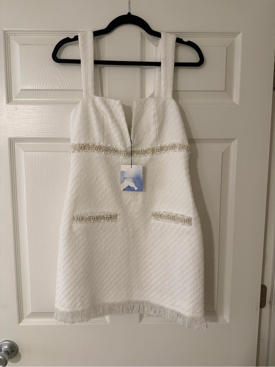 MAJORELLE Dresses & Skirts - MAJORELLE White Beaded Strap Dress